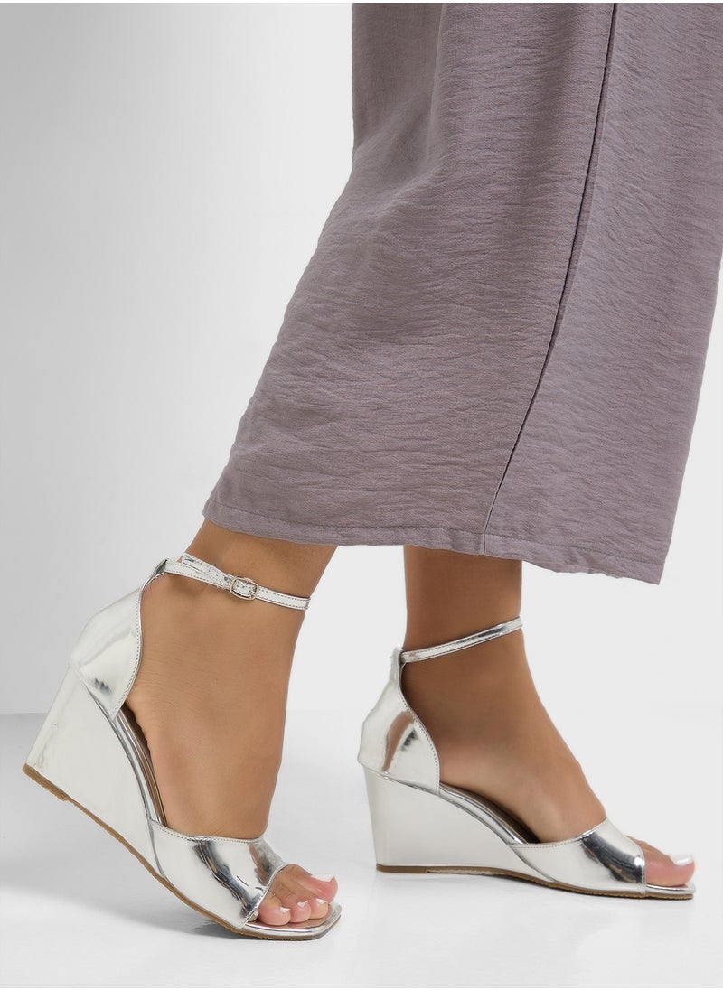 ELLA Mirror Counter Strap Wedge Sandal  - Image 5