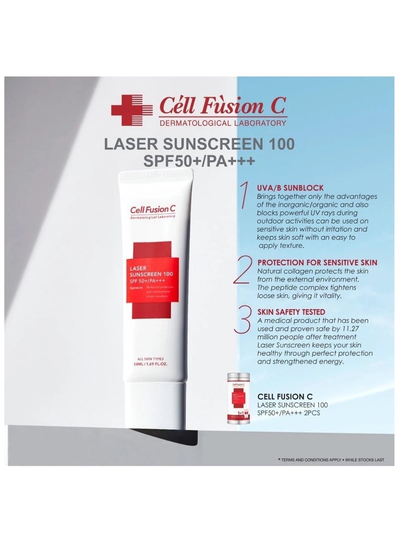 سيل فيوجن سي واقي الشمس "سيل فيوجن سي" ليزر 100 فيرم بمعامل حماية +SPF50 و+++PA (عبوتان × 35 مل) - Image 2