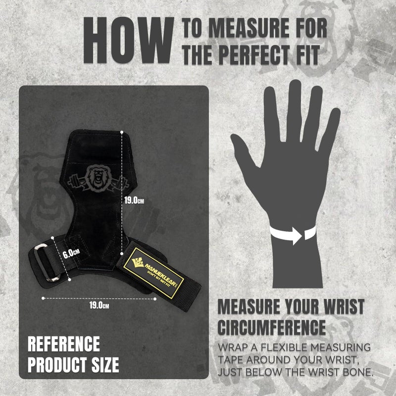 M MANUEKLEAR MANUEKLEAR Gym Straps, Double Leather Lifting Straps for Men Deadlift with Cushion Wrist Loop, Gym Lifting Wrist Wraps for Weightlifting - Image 5