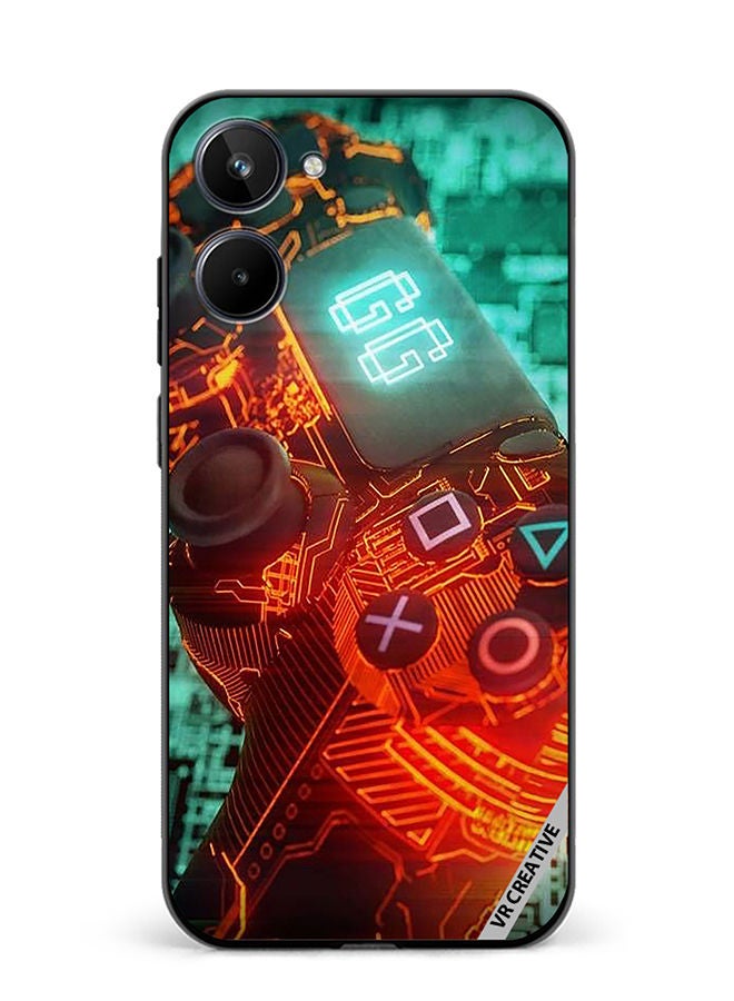 VR CREATIVE Protective Case Cover For Realme 10 Ps4 Controller Design Multicolour - Image 1