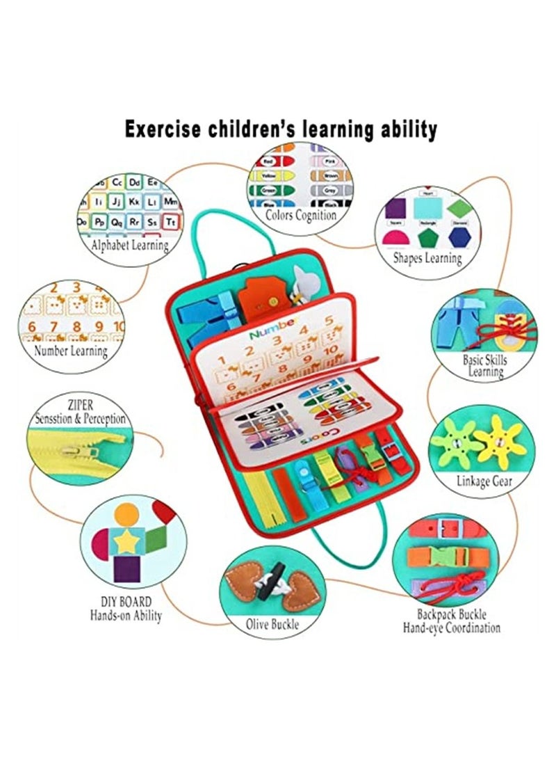 NIBEMINENT Busy Board, Montessori Toys for Toddler 2 3 4, Sensory Board Learning Fine Motor Skills, Preschool Activities Educational Travel Boys Girls  - Image 4