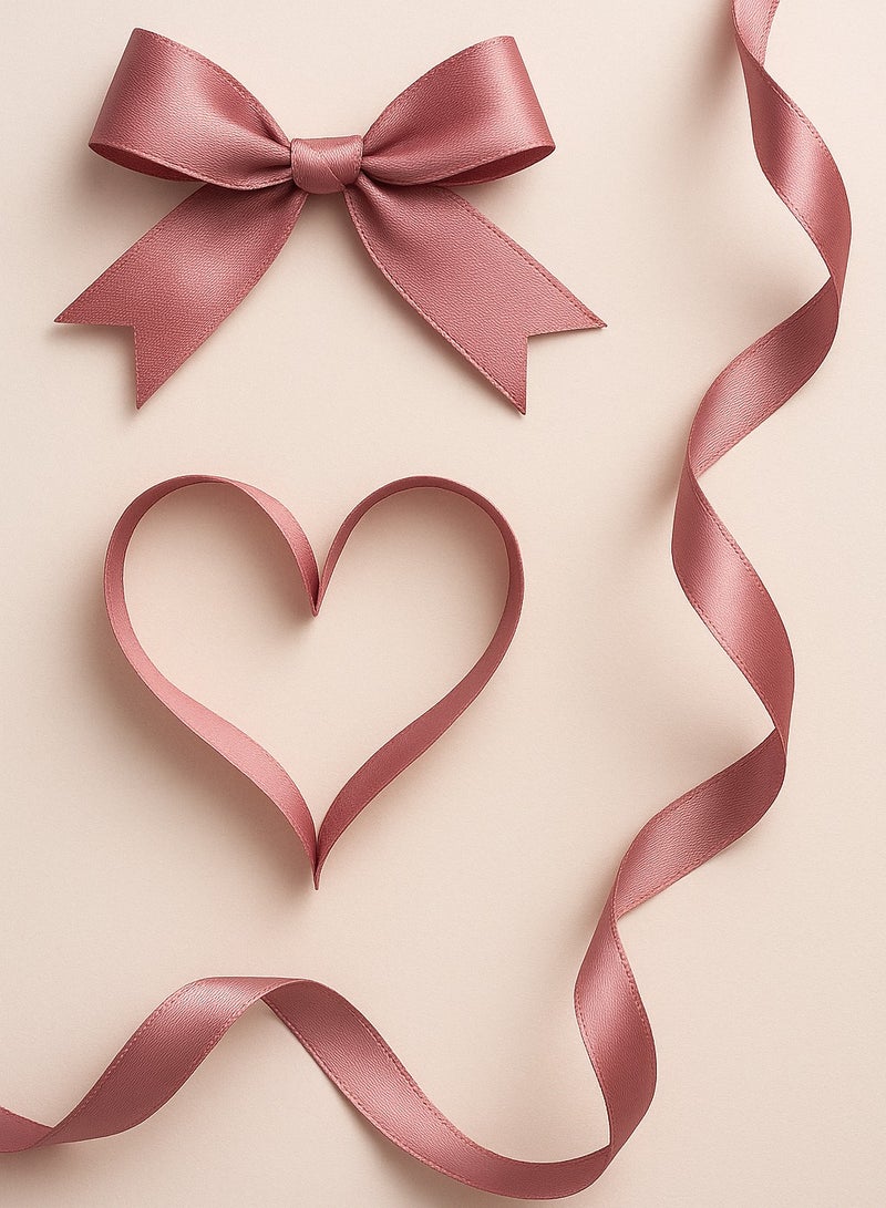 ميلز شريط ساتان وردي غباري – 2.5 سم × 25 ياردة | شريط زينة للحرف اليدوية وتغليف الهدايا - Image 2