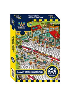Webby Railway Station Illustration Jigsaw Puzzle For Boys & Girls 252 Pieces  - Image 1