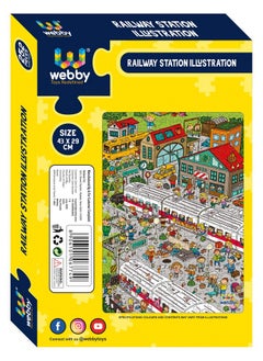 Webby Railway Station Illustration Jigsaw Puzzle For Boys & Girls 252 Pieces  - Image 4