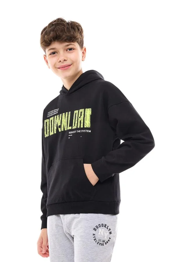 victor and jane Victor And Jane Teens Black Graphic Print Hoodie