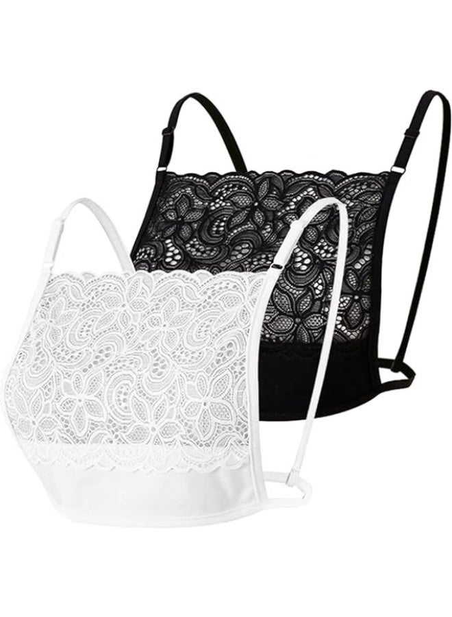ChicAbode Lady Lace Wearable Mock Camisole Bra Insert Overlay Modesty Panel Vest. - Image 1