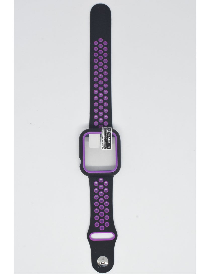 BORTONY Silicone Replacement Watch Band With Protective Cover For Apple Series 6/5/4/3 Size 42/44mm - Image 2