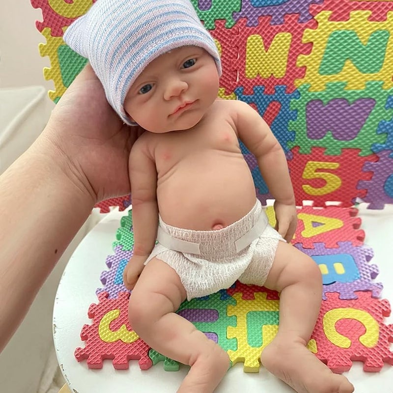 Mire & Mire Reborn Baby Dolls 12" Girl Micro Preemie Full Body Silicone Newborn Realistic Open Eyes Doll - Image 4