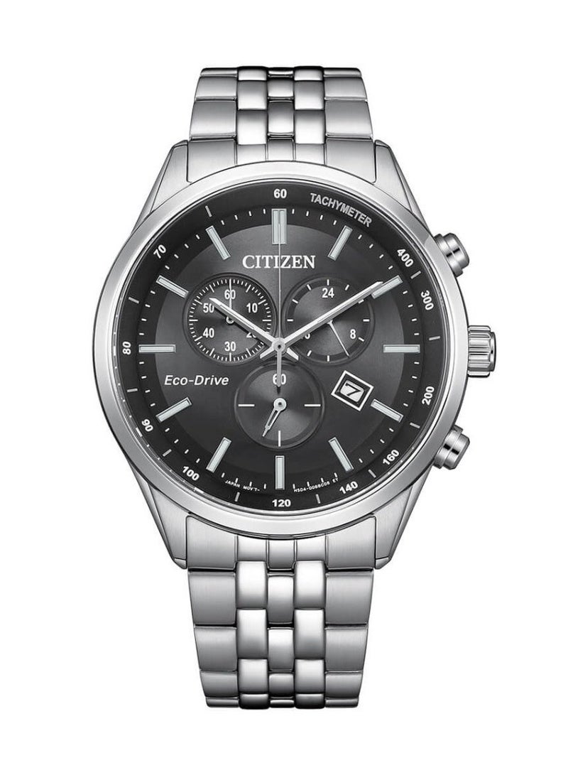 سيتيزن Eco-Drive Chronograph Men's Watch AT2570-56E, 42 mm Black Dial, Stainless Steel Case & Bracelet, Sapphire Crystal, 100 m WR - Image 1