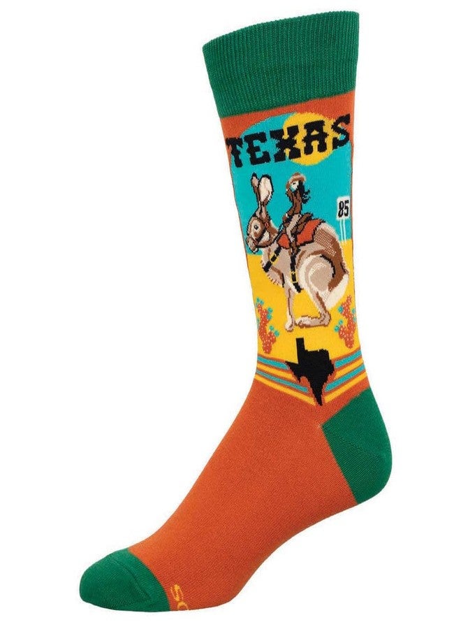 Socksmith Men's Texas Crew Socks, Orange