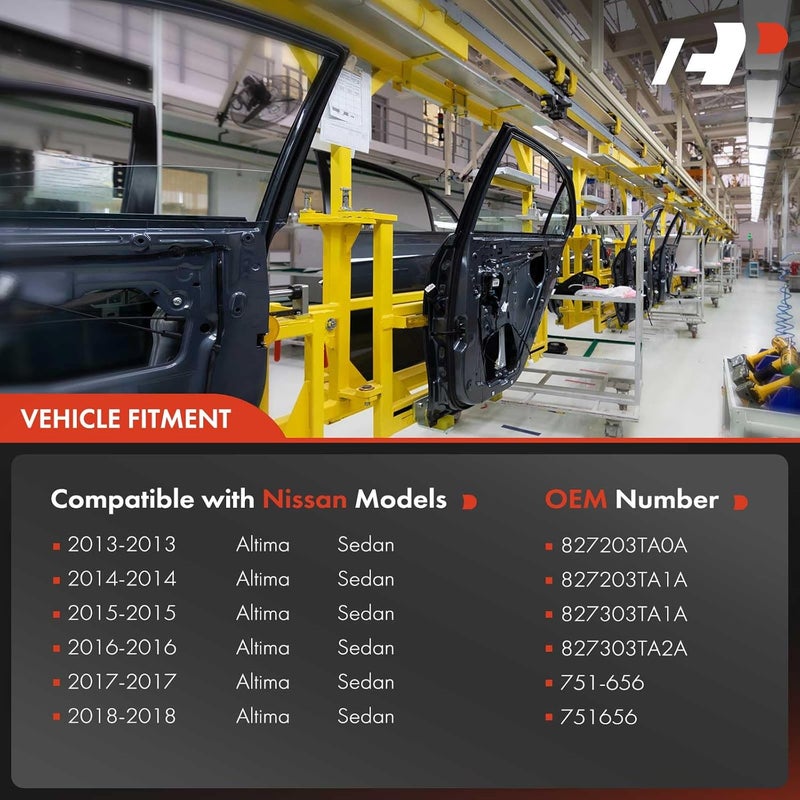A-Premium منظم نافذة كهربائية A-Premium مع محرك لسيارة نيسان ألتيما 2013-2018 سيدان الجانب الخلفي الأيمن للركاب - Image 3