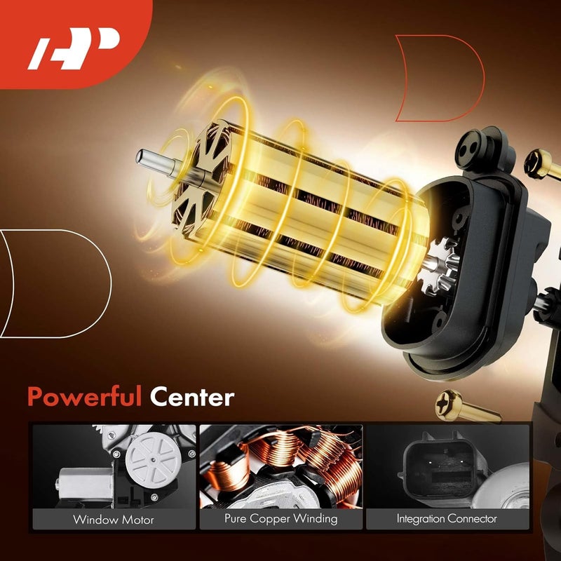 A-Premium منظم نافذة كهربائية A-Premium مع محرك لسيارة نيسان ألتيما 2013-2018 سيدان الجانب الخلفي الأيمن للركاب - Image 4