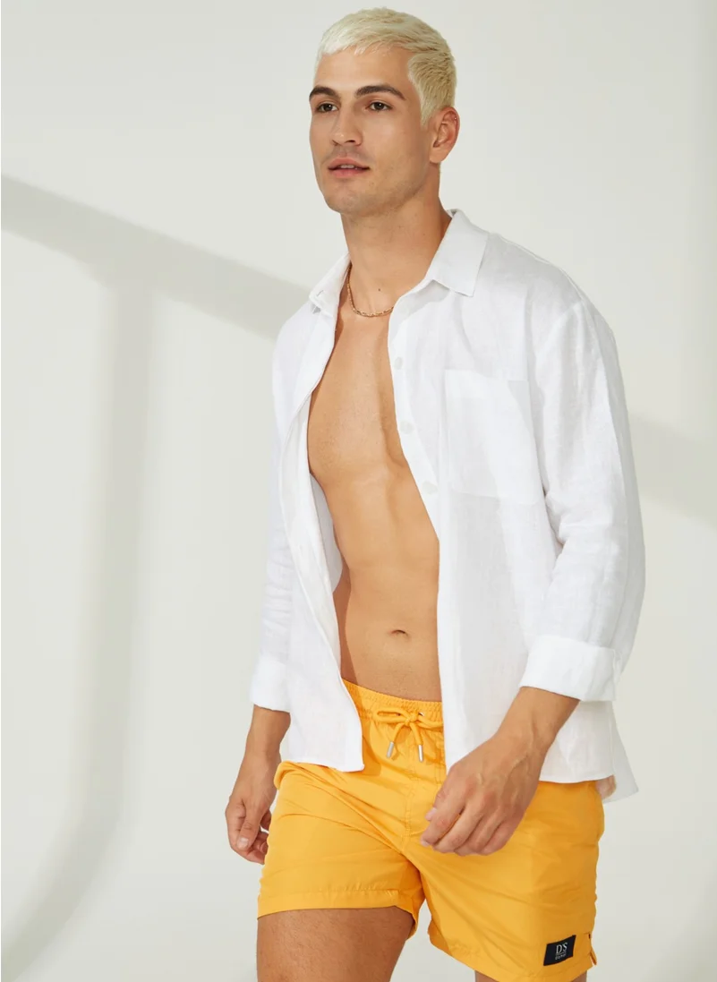 Ds Damat Orange Men's Shorts Swimsuit DS20231001