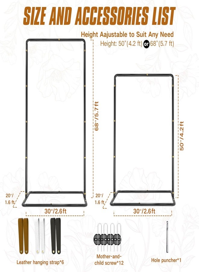 LIFENCE Blcak Wedding Sign Holder Adjustable Welcome to Our Wedding Sign Stand 68”x31”x 20” with 6 Leather Sign Hanging Straps +1 Storage Bag, Heavy Duty Metal Easel for Outdoor Wedding Signs, Includes Ground - Image 3