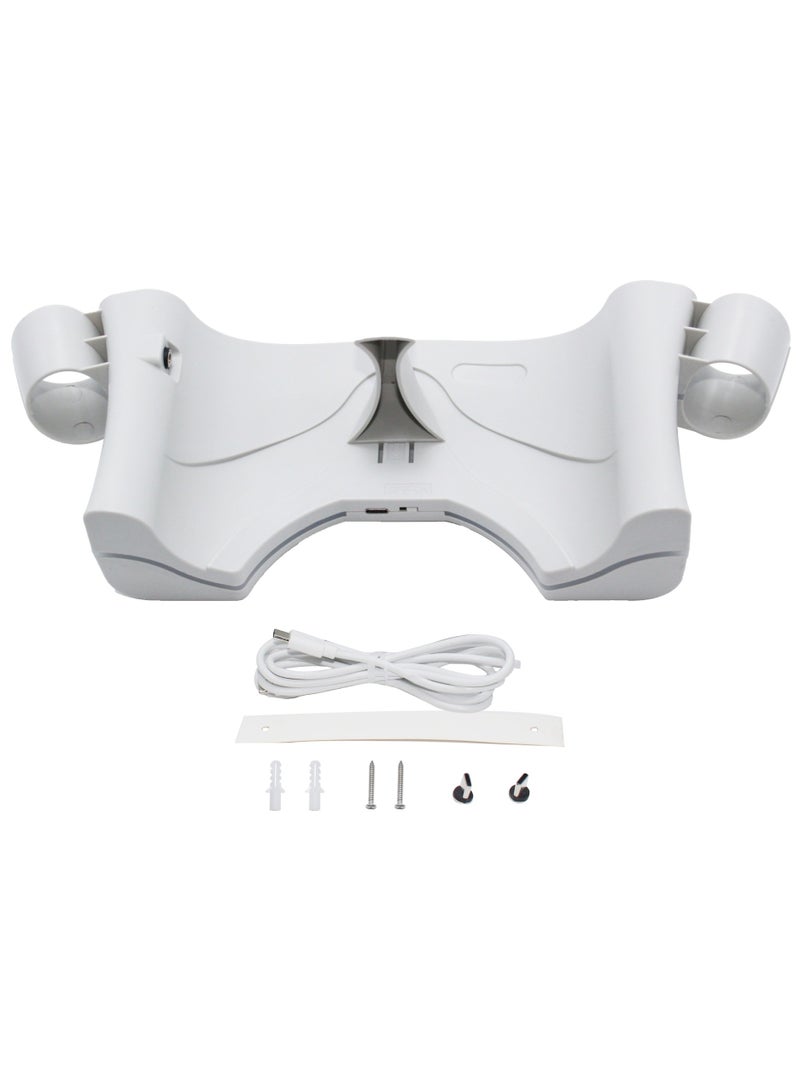 General Compatible with Oculus Quest 2 VR accessories. Multi-functional VR wall mount. Quick-charge base for the headset. Store and charge simultaneously.  - Image 3