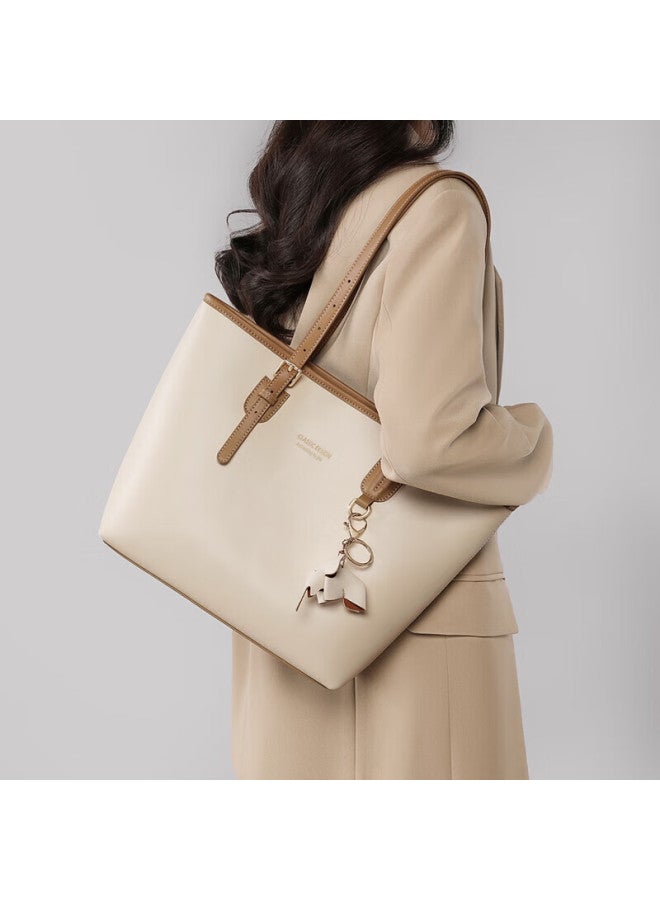Yuyula Leather Tote Bag, Women's Handbag, Large Capacity, Light Luxury, Commuter Shoulder Bag, Birthday, Qixi Festival, Valentine's Day Gift For Girlfriend - Image 1