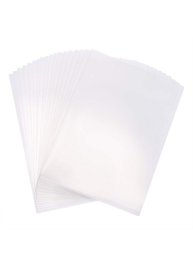 Tupalizy - Clear Plastic File Document Folder Protector Organizer Transparent Ltype Paper Jacket Sleeves A5 Size Copy Safe Project Pockets 16Pcs (A5) - Image 1
