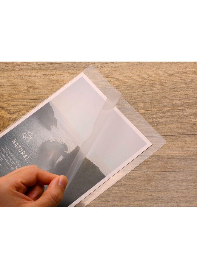 Tupalizy - Clear Plastic File Document Folder Protector Organizer Transparent Ltype Paper Jacket Sleeves A5 Size Copy Safe Project Pockets 16Pcs (A5) - Image 1