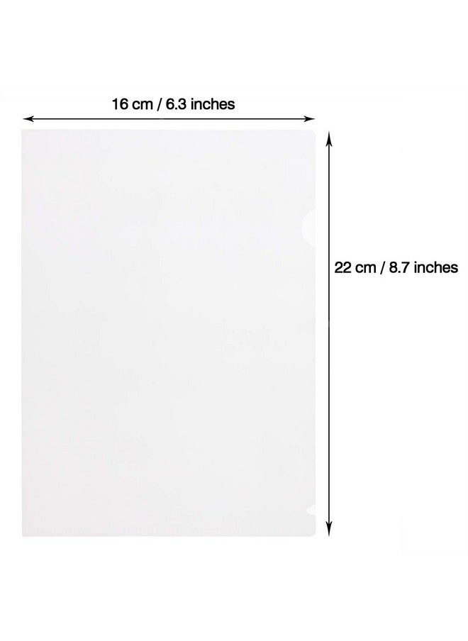 Tupalizy - Clear Plastic File Document Folder Protector Organizer Transparent Ltype Paper Jacket Sleeves A5 Size Copy Safe Project Pockets 16Pcs (A5) - Image 1