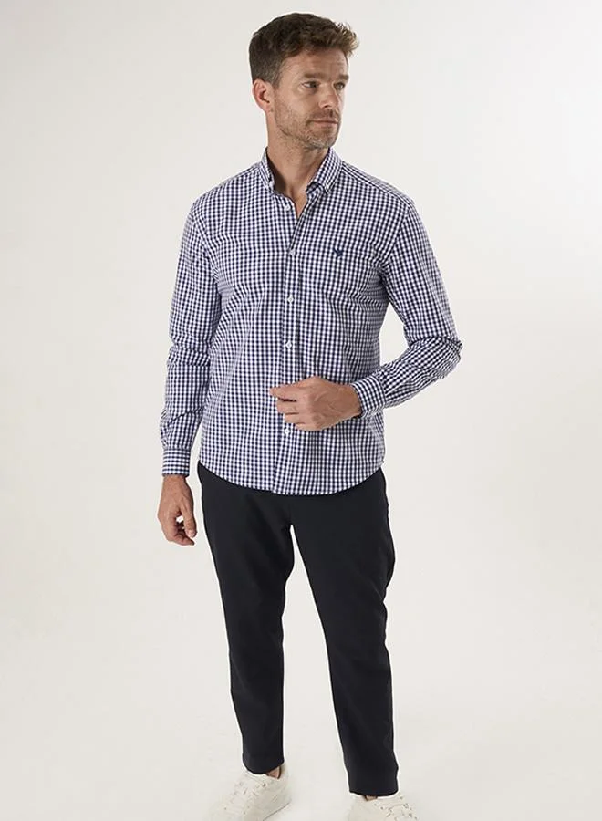 Felix Hardy Navy Plaid Long Sleeve Shirt for Men | Best Price UAE
