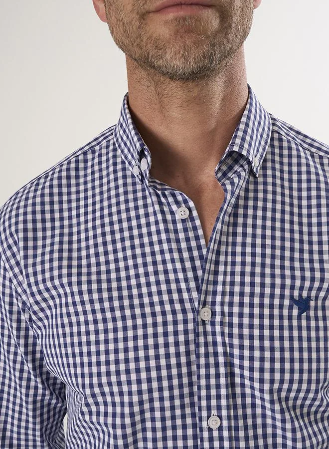 Felix Hardy Navy Plaid Long Sleeve Shirt for Men | Best Price UAE