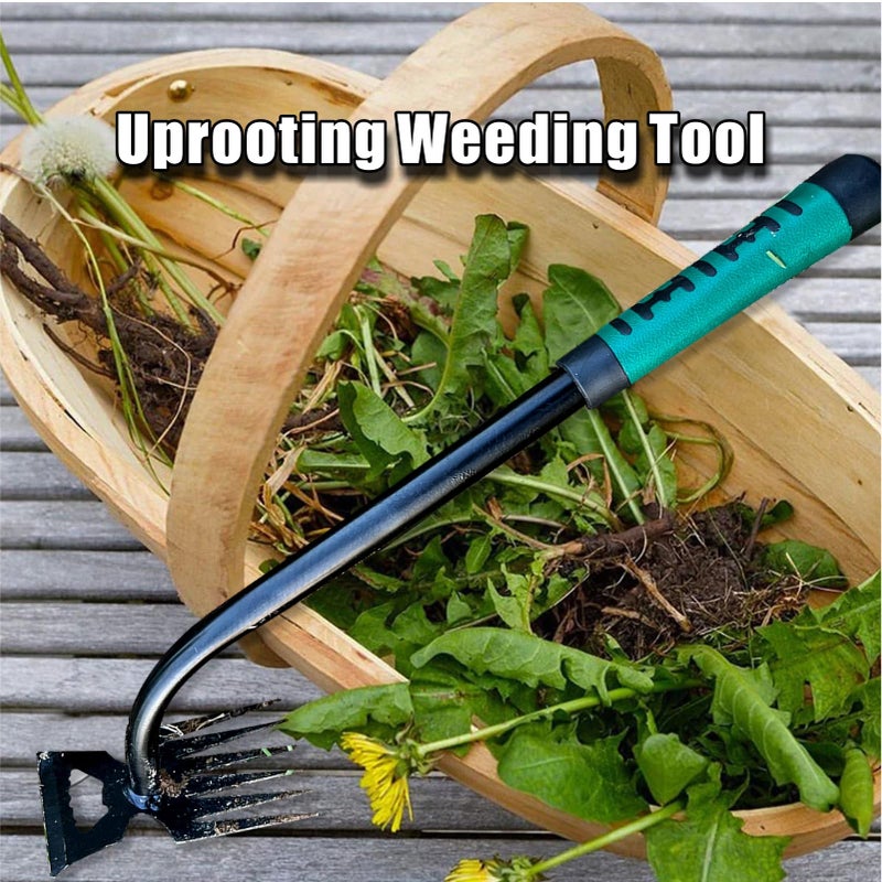 utosday Weed Puller Tool-2Pcs Gardening Hand Weeder Tools, 2025 New Weeding Artifact Uprooting Weeding Tool, Manganese Steel Weed Removal TooL, 6 Teethes Dual Purpose Manual Weed Pulling Tool for Yard Gardenl - Image 5