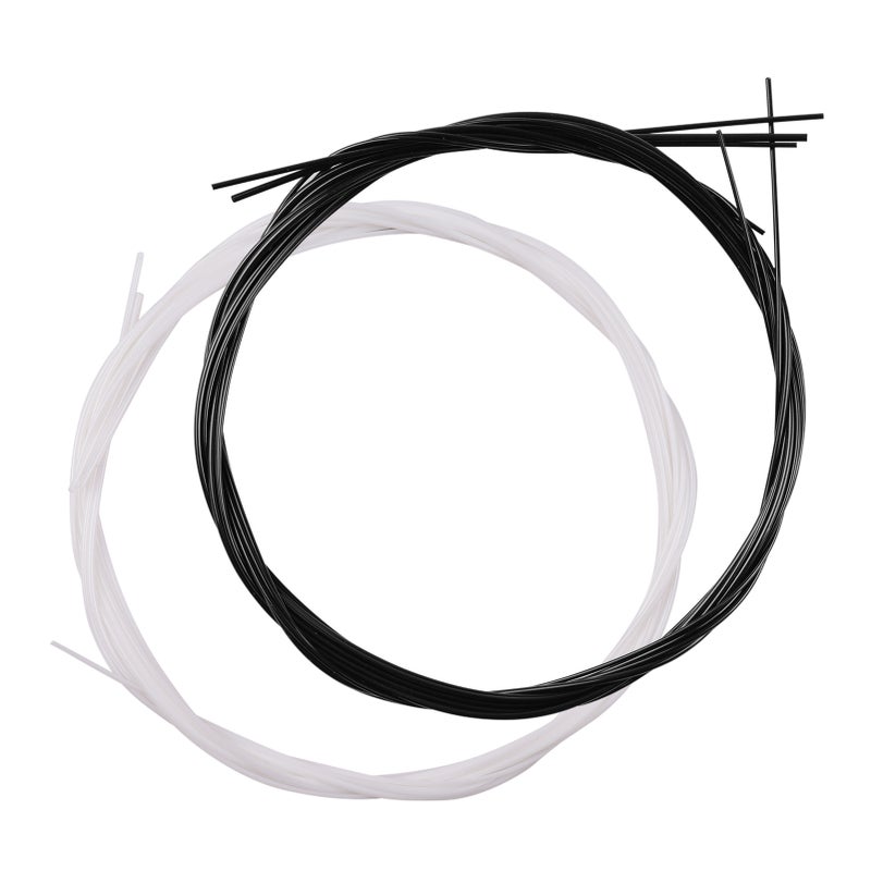 4pcs/set Nylon Ukulele Ukelele Uke Strings for 21 Inch Soprano/ 23 Inch Concert/ 26 Inch Tenor Ukuleles(.024-.026), Pack of 2 Sets (Black + White) - Image 1