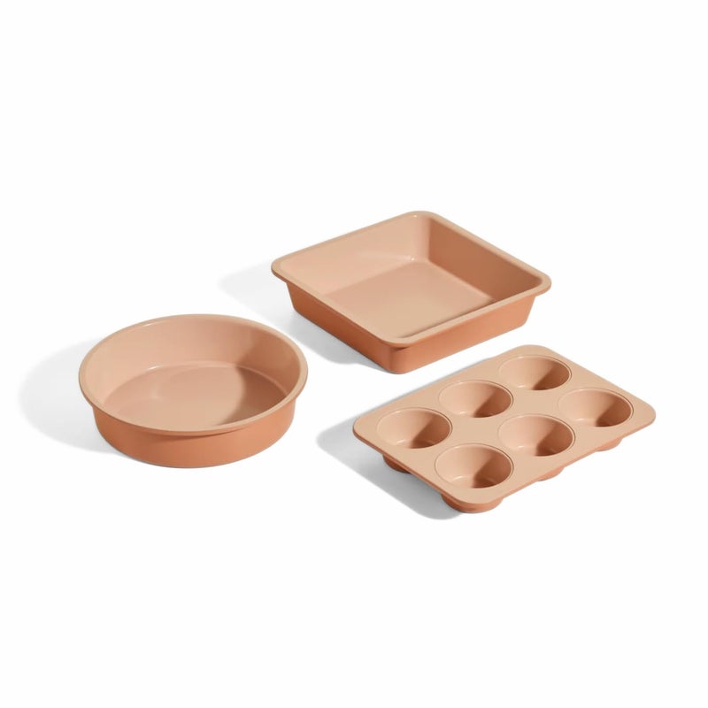 Our Place Wonder Oven Baker’s Kit - 3-Piece Toxin-Free Ceramic Nonstick Bakeware Set (8” Round, 8” Square, 6-Cup Muffin Pan) - Oven-Safe up to 450°F - Spice - Image 1