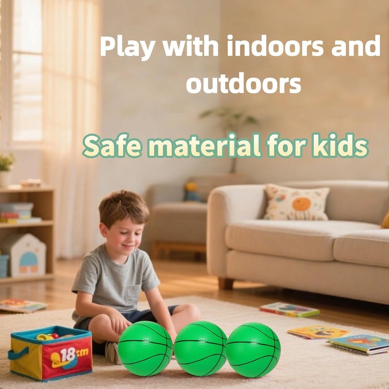 INTOWIND Mini Basketballs 3 Pack - 7inch Small Basketball Size 3 Set with Pump Needle - Ideal for Mini Hoop, Outdoor & Indoor Play - Kids Basketball Party Favors - Image 2