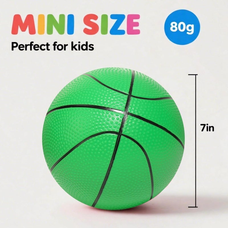 INTOWIND Mini Basketballs 3 Pack - 7inch Small Basketball Size 3 Set with Pump Needle - Ideal for Mini Hoop, Outdoor & Indoor Play - Kids Basketball Party Favors - Image 4