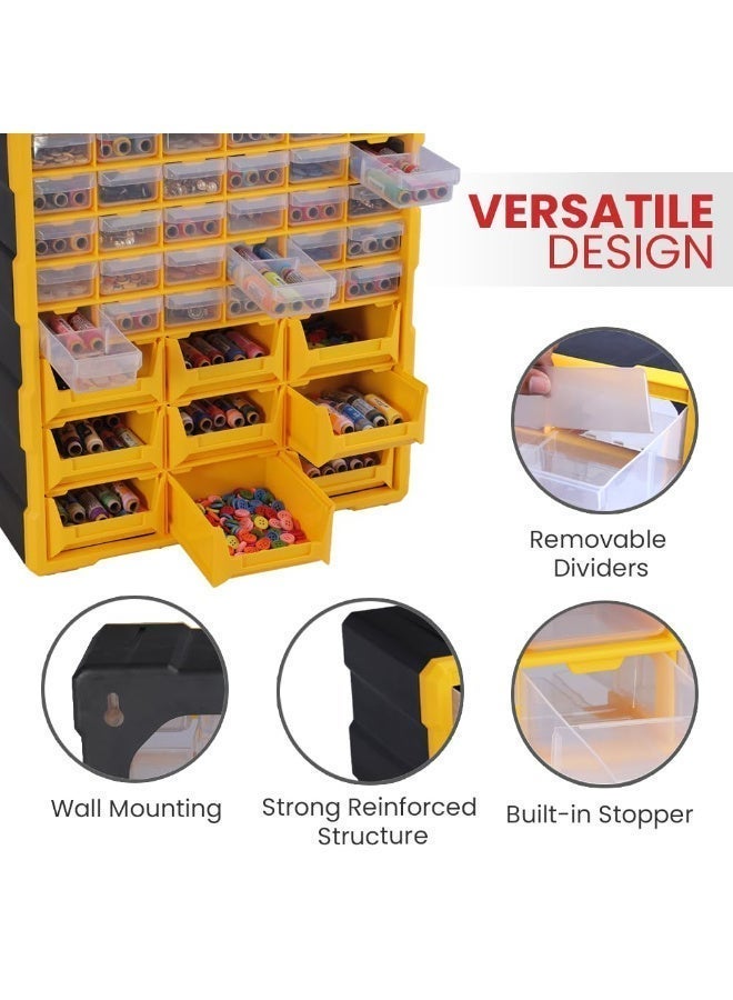 Alkon Plastic Component Organizer with 9 Bins and 30 Drawers ACO 9B30D Small Parts Storage Unit | Organization Cabinet | Office Supplies | Stationary | Nuts, Screws & Bolts | Small Hardware | Workshop & Garage | DIY | Hobbies | Crafts | LEGO | Toys | Collectables | Sewing | Jewellery | Pharmacy | Medicine | Clinic | Hospital | Shop | Mobile | Electronics | Cables - Image 4