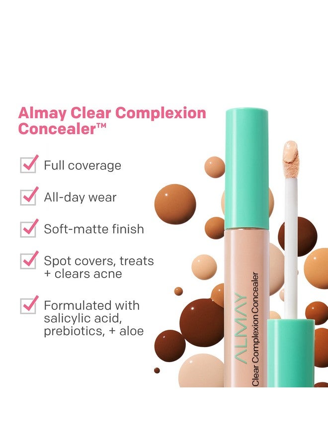 ألماي مكياج إخفاء عيوب البشرة الواضح من ألماي مع حمض الساليسيليك - خفيف الوزن، تغطية كاملة، مضاد للحساسية، خالٍ من العطور، للبشرة الحساسة، 100 فاتح، 0.3 أونصة سائلة. - Image 3