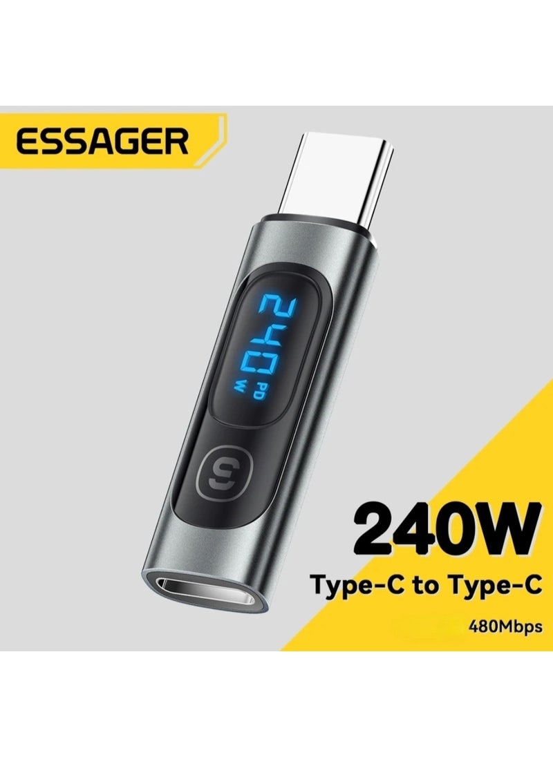 ESSAGER - Type-C To Type-C 240W Fast Adapter Converter Digital Display Latest Generation Technology - Image 1