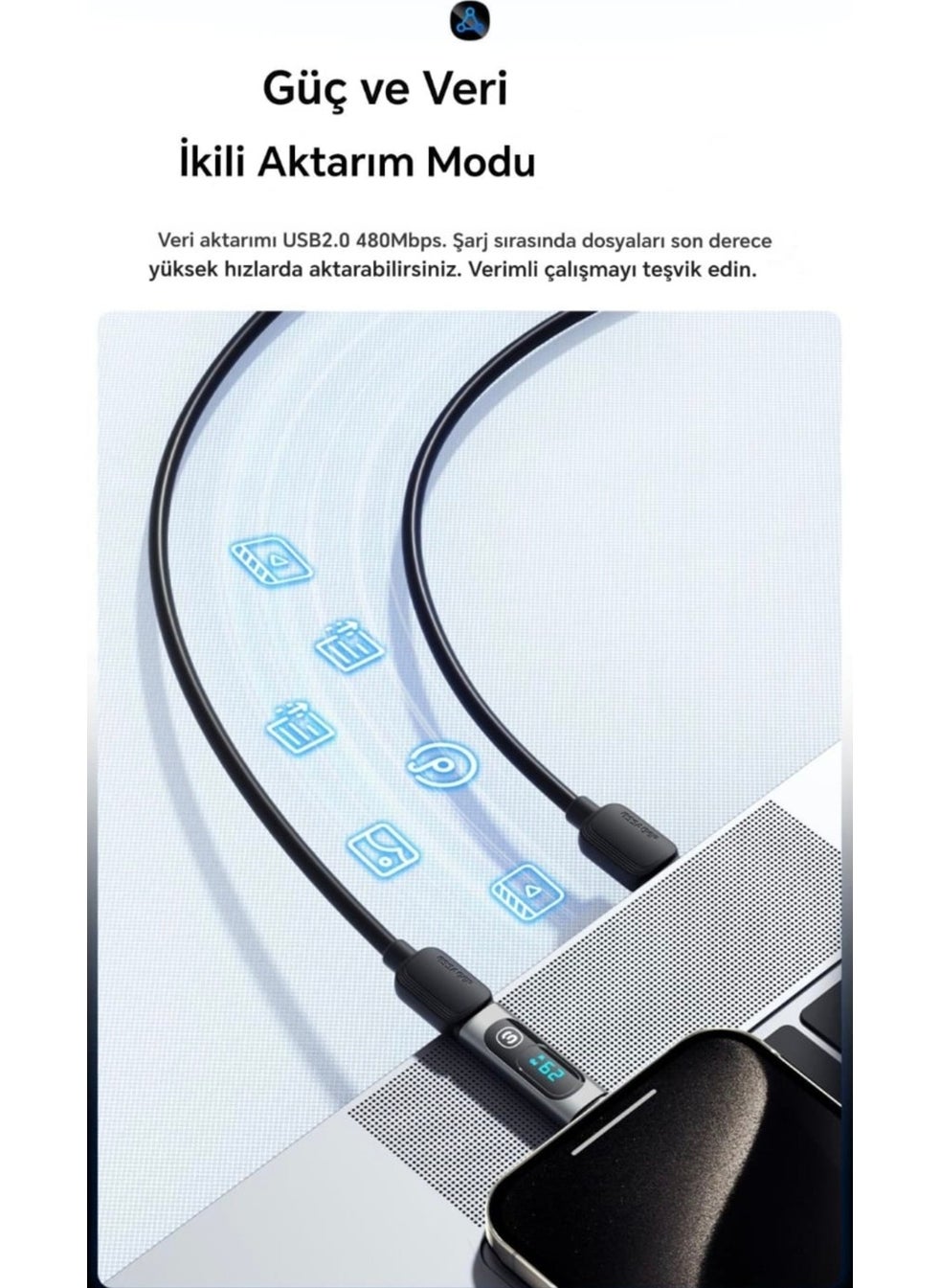 ESSAGER - Type-C To Type-C 240W Fast Adapter Converter Digital Display Latest Generation Technology - Image 1