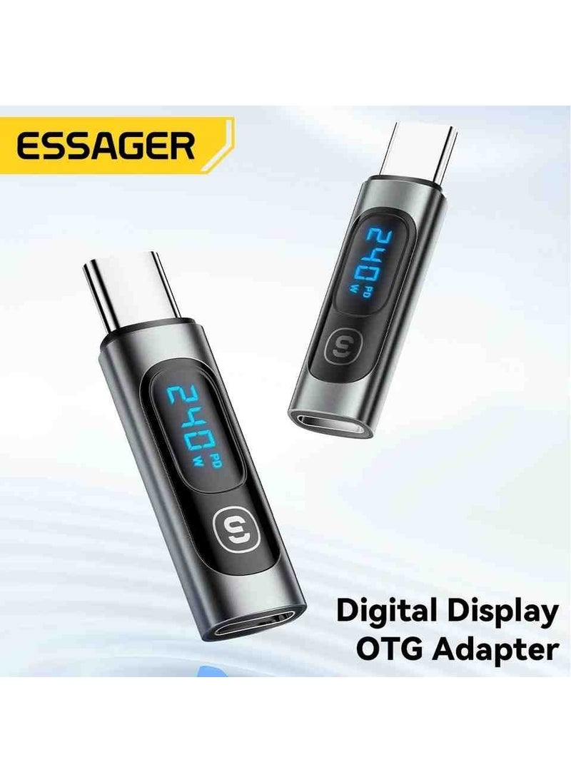 ESSAGER - Type-C To Type-C 240W Fast Adapter Converter Digital Display Latest Generation Technology - Image 1