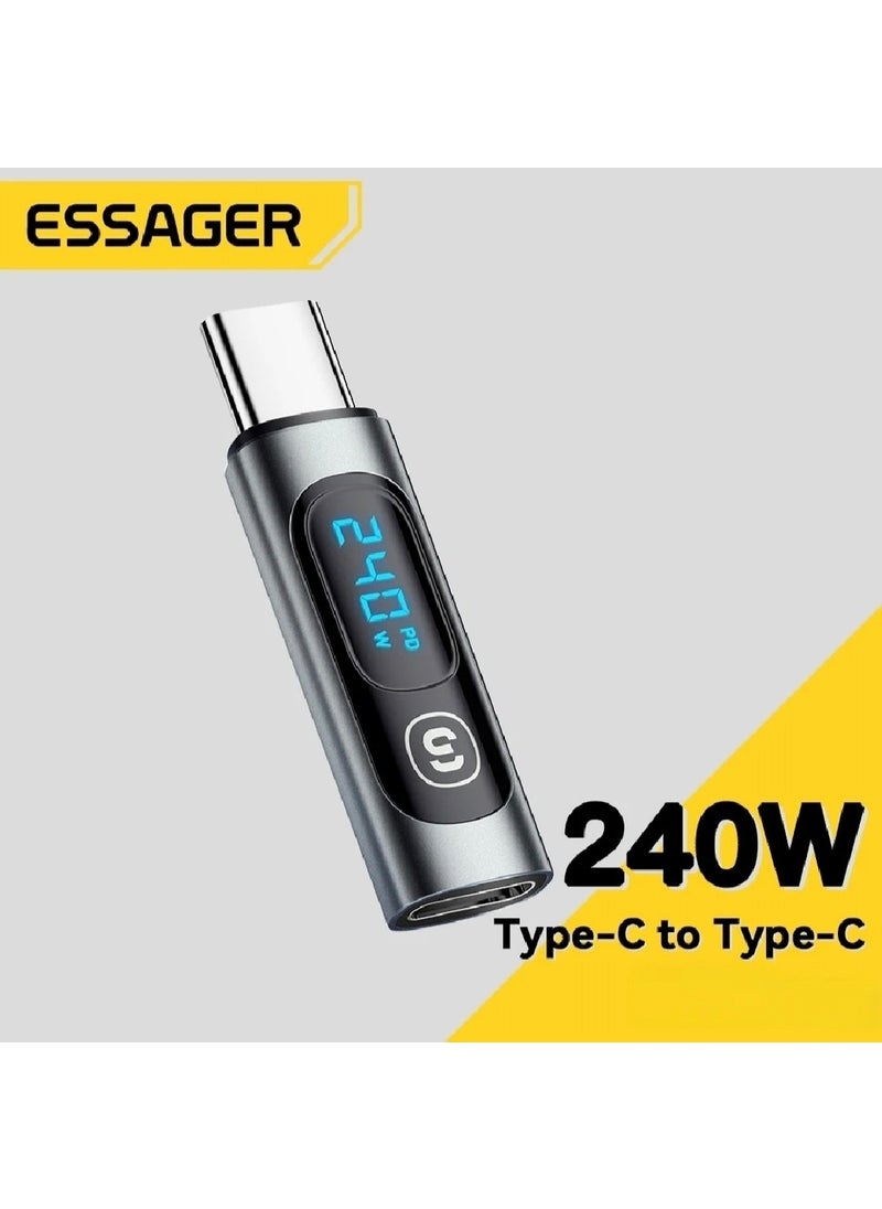 ESSAGER - Type-C To Type-C 240W Fast Adapter Converter Digital Display Latest Generation Technology - Image 1