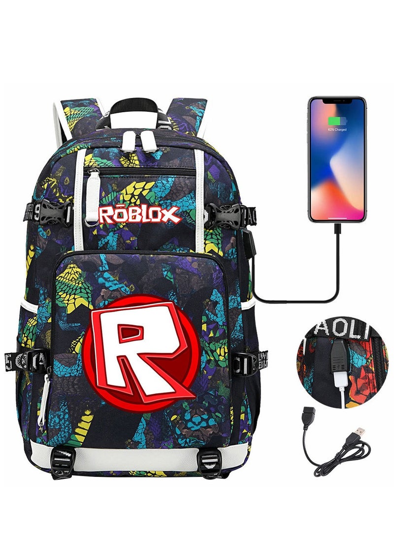 روبلوكس حقيبة ظهر Roblox USB للمراهقين كاجوال للسفر