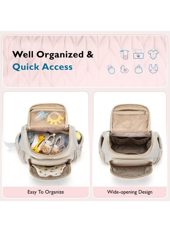 MOMMORE Diaper Bag Small Diaper Backpack Stylish Toddler Baby Mini Maternity Bags Travel Backpacks with Insulated Pockets, Changing Pad, Stroller Straps - Image 3