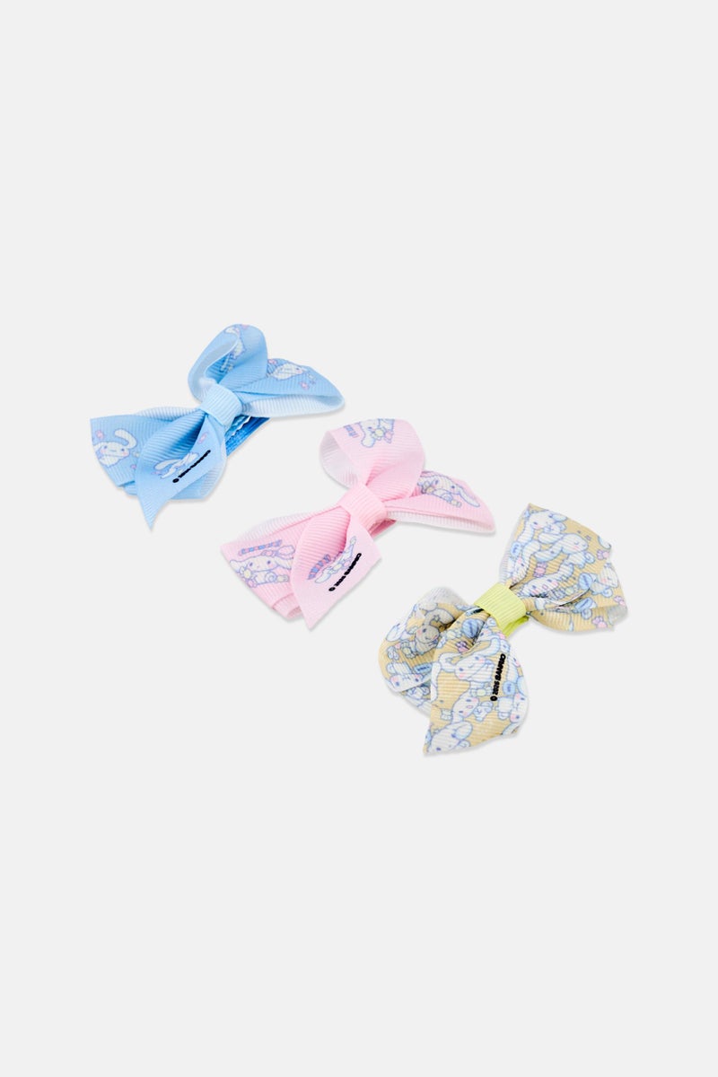 Sanrio Kids Girl 3 Pcs Cinnamoroll Hair Bow Clips, Multicolor - Image 3