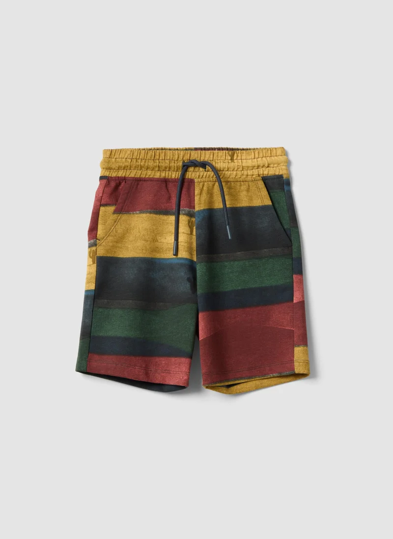او في اس OVS Multicolour Striped Pure Cotton Shorts For Boys