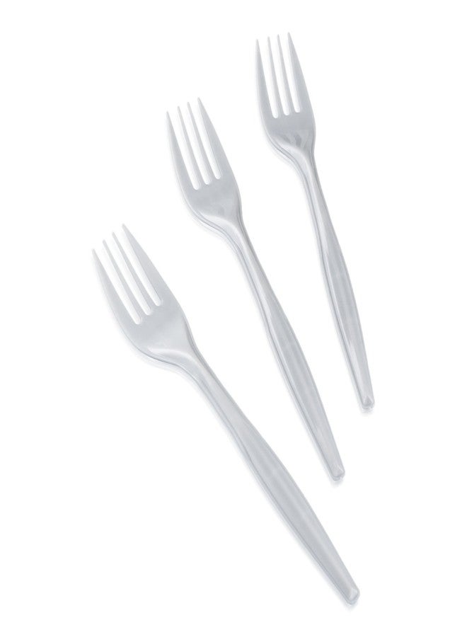 BluShine [600 Pack] White Disposable Plastic Forks - Practical Cutlery for Parties, Lunches, Picnics, and Long Trips - Great for Meals, Desserts, or Appetizers - Image 3