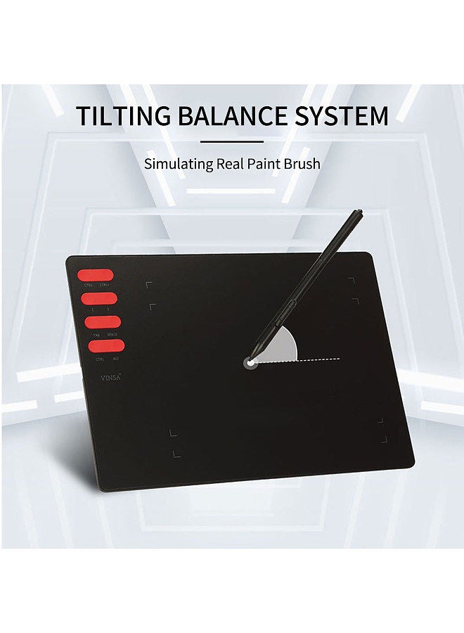 T505 Graphics Drawing Tablet Ultralight Art Creation Sketch with Battery-free Stylus 8 Pen Nibs 8192 Levels Pressure 8 Shortcut Keys Compatible with Windows Android OTG 193x143mm/7.6x5.6in