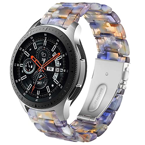 DEALELE Bands Compatible with Samsung Galaxy Watch 46mm / Galaxy 3 45mm / Huawei Watch GT5 / GT5 Pro / 4/4 Pro / GT4 / 3/3 Pro / GT3 46mm, 22mm Colorful Resin Strap for Women Men (Ice blue) - Image 1