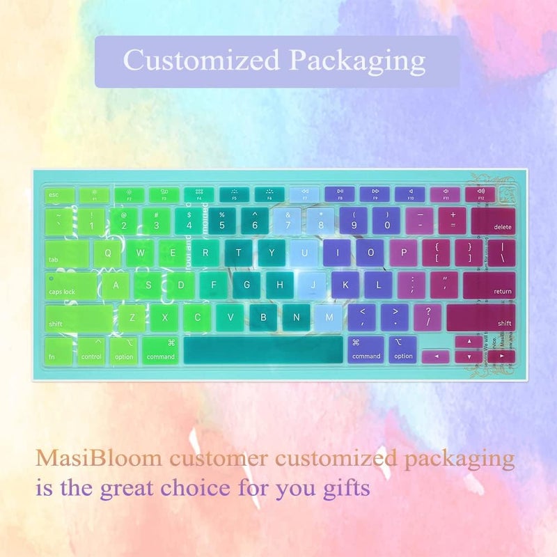 MasiBloom Silicone Keyboard Cover Skin for MacBook Air 13.3 inch A2337 M1 Released in Nov. 2020 Touch ID & Retina Display US Layout Ultra Thin Protector Cover Skin - Image 5