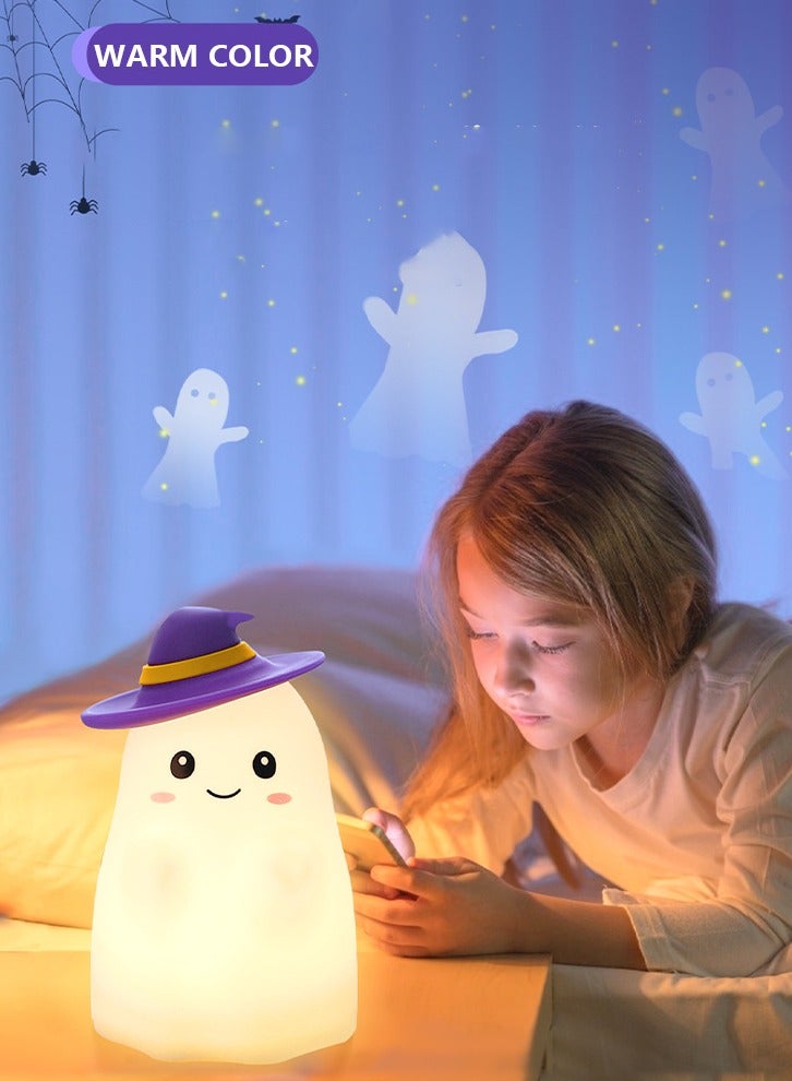 【تصميم إبداعي】: يُضفي مصباح الأطفال الشبح هذا تصميمًا لطيفًا ومرحًا، سيُضفي البهجة والمفاجأة. سواء وضعته على طاولة السرير أو المكتب أو علقته على الحائط، يُمكن استخدامه كإضاءة وديكور. - Image 2