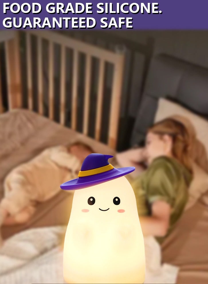 【تصميم إبداعي】: يُضفي مصباح الأطفال الشبح هذا تصميمًا لطيفًا ومرحًا، سيُضفي البهجة والمفاجأة. سواء وضعته على طاولة السرير أو المكتب أو علقته على الحائط، يُمكن استخدامه كإضاءة وديكور. - Image 5