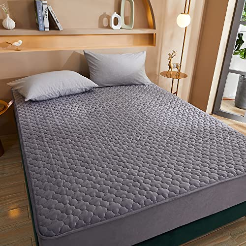 Pangzi Solid Flannel Plush Bedding Fitted Sheet,Velvety Soft Heavyweight Non-Slip Protective Cover for Bed Mattress (Twin Extra Long, Gray) - Image 3