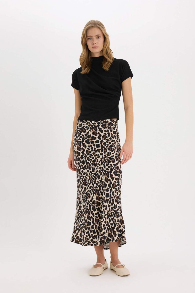 DeFacto A Cut Satin Normal Waist Maxi Skirt - Image 1