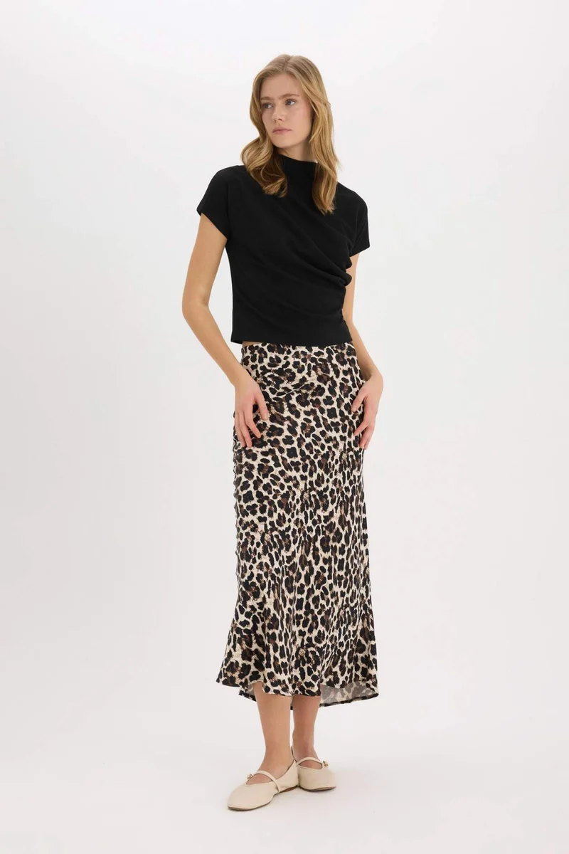 DeFacto A Cut Satin Normal Waist Maxi Skirt