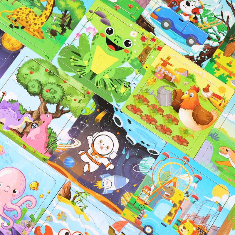 Wooden 16-Piece Flat Jigsaw Puzzle Kindergarten Children'S Educational Cartoon Animal Traffic Ocean Jigsaw Puzzle Toy - Image 5